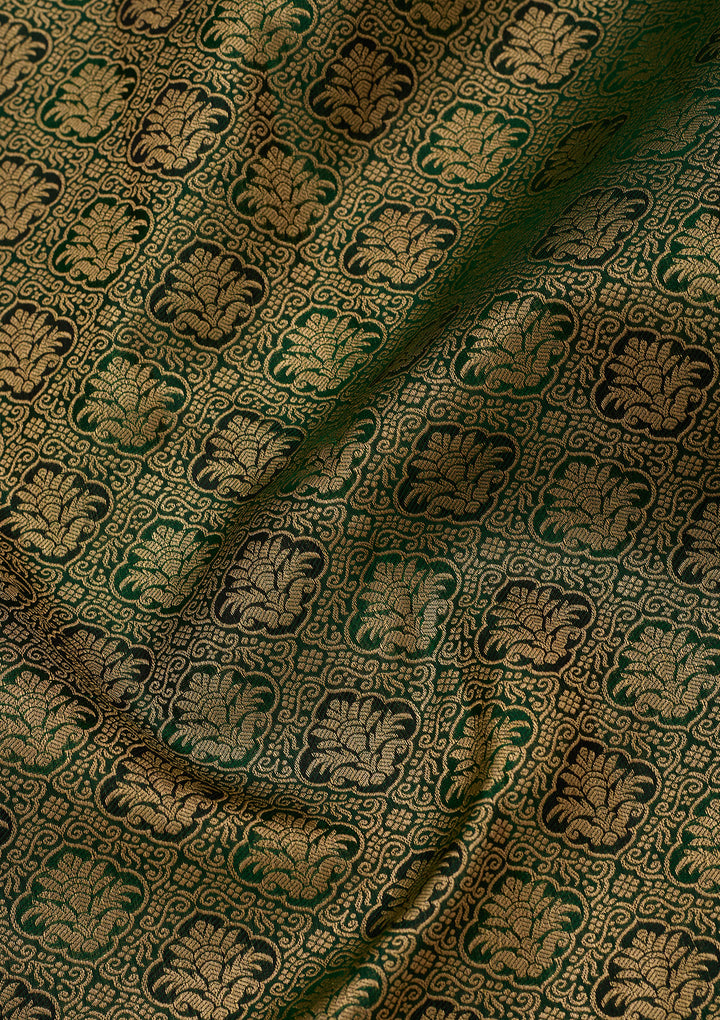 Bottle Green Kanjivaram Pure Silk Saree