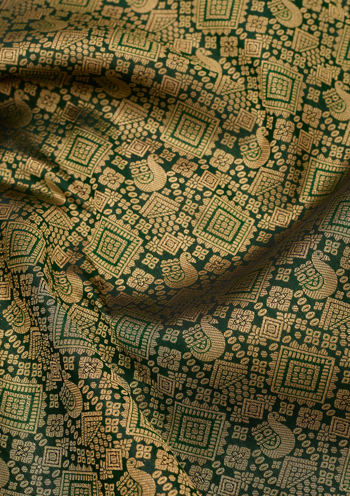 Bottle Green Kanjivaram Pure Silk Saree