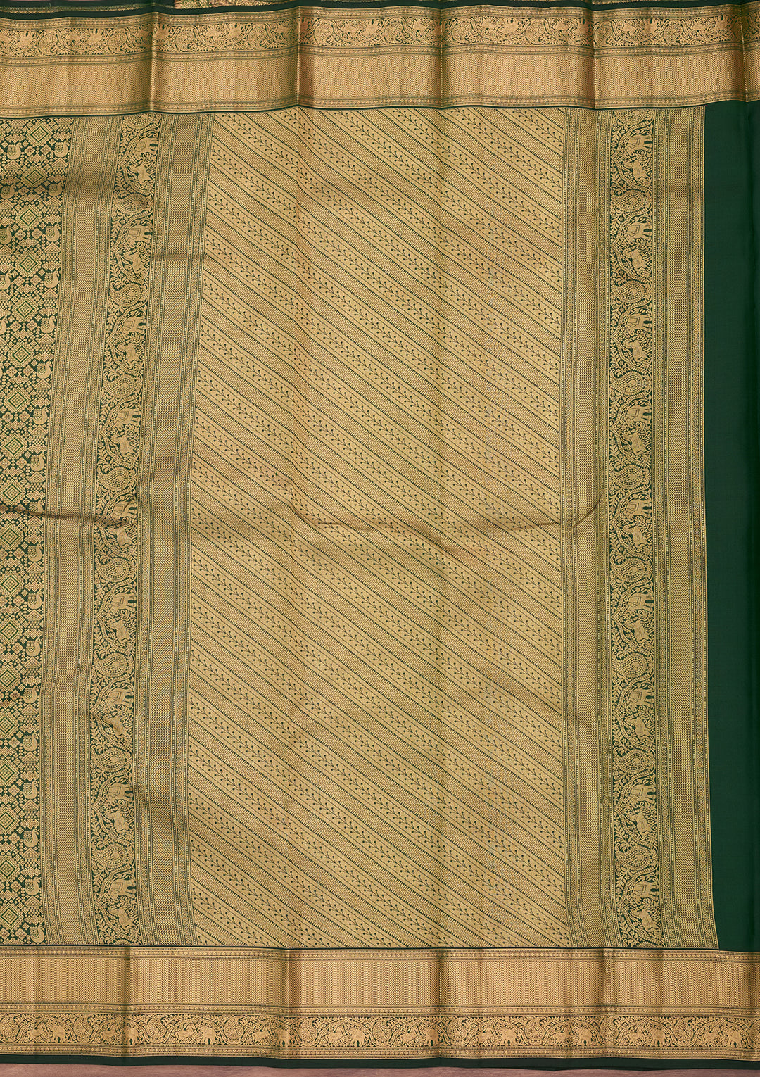 Bottle Green Kanjivaram Pure Silk Saree