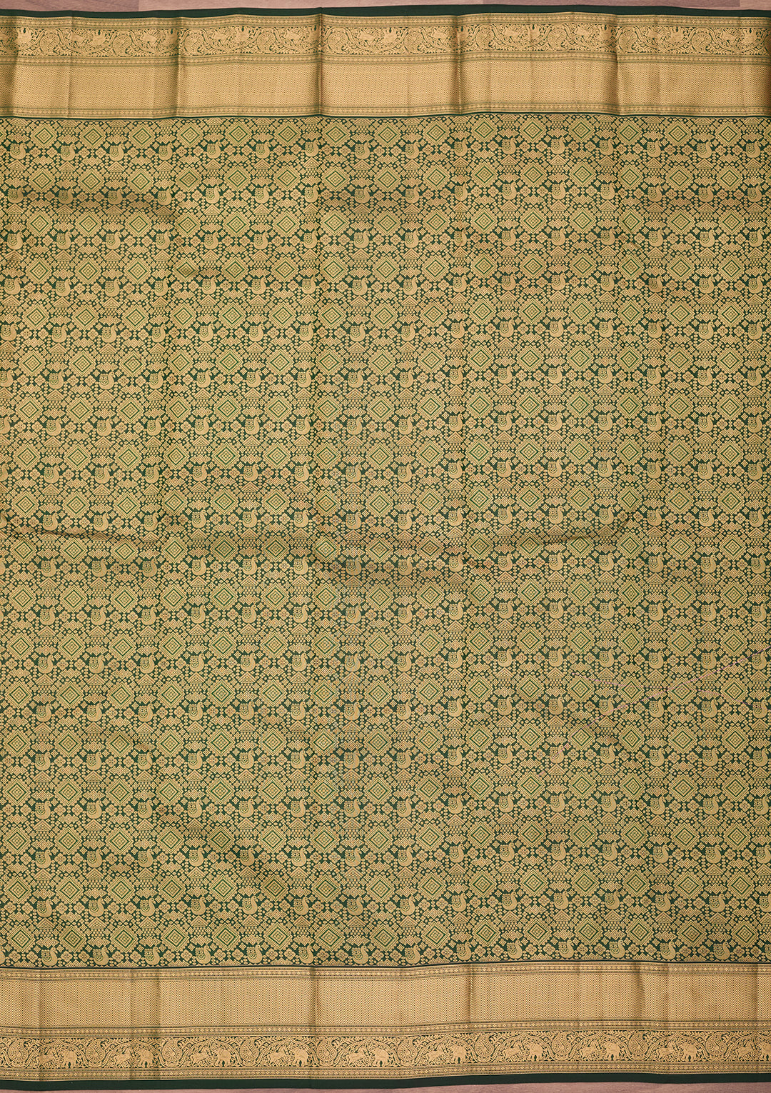 Bottle Green Kanjivaram Pure Silk Saree