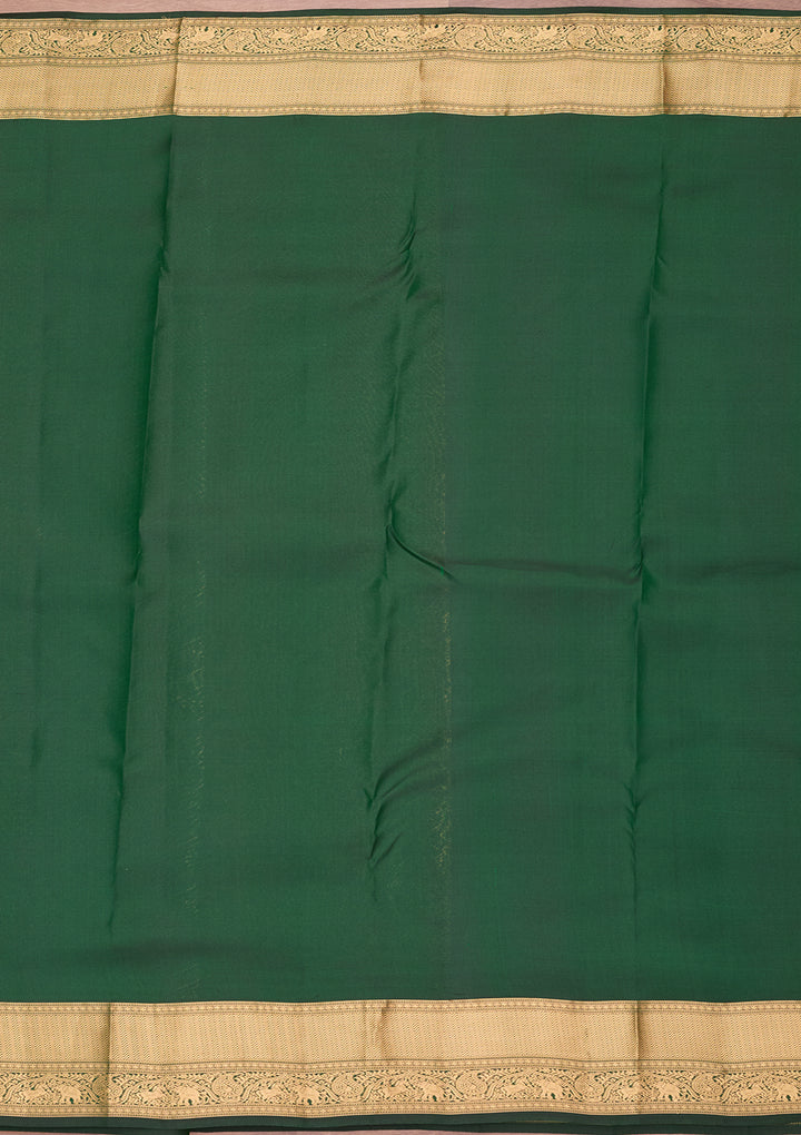 Bottle Green Kanjivaram Pure Silk Saree