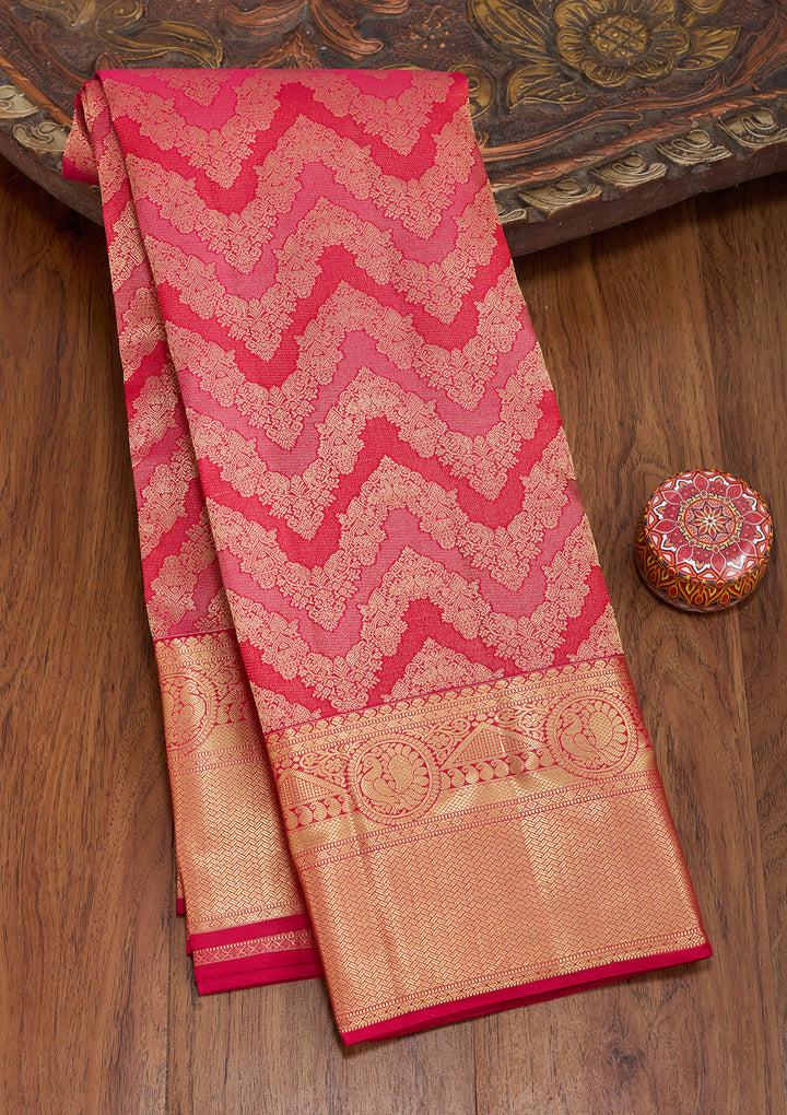 Rani Pink Kanjivaram Pure Silk Saree