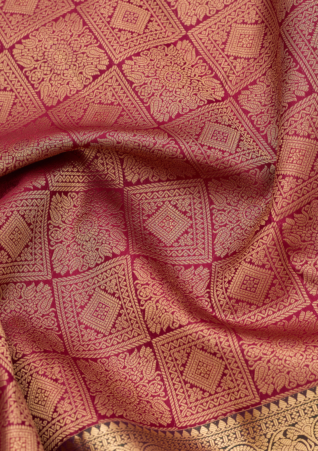 Wine Kanjivaram Pure Silk Saree