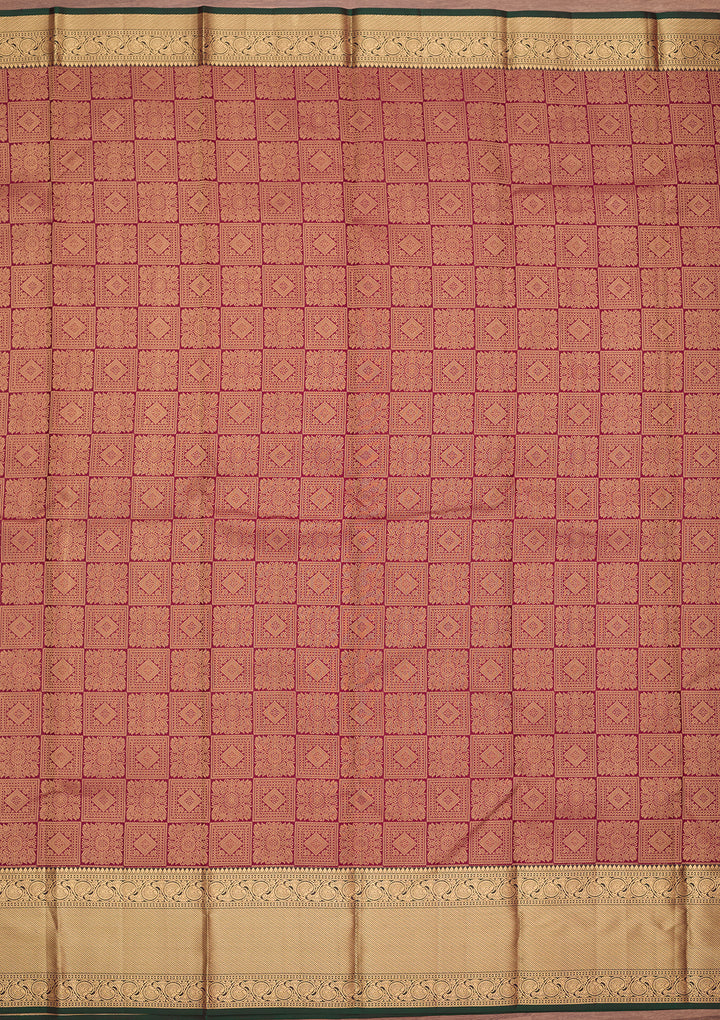 Wine Kanjivaram Pure Silk Saree
