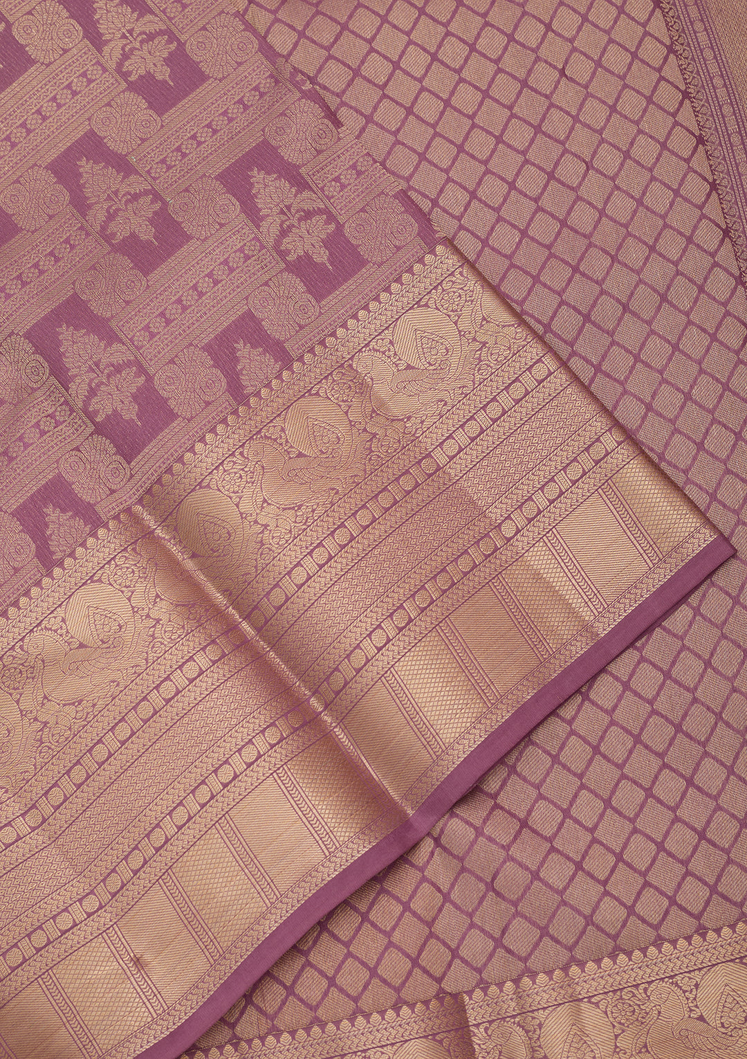 Mauve Kanjivaram Pure Silk Saree