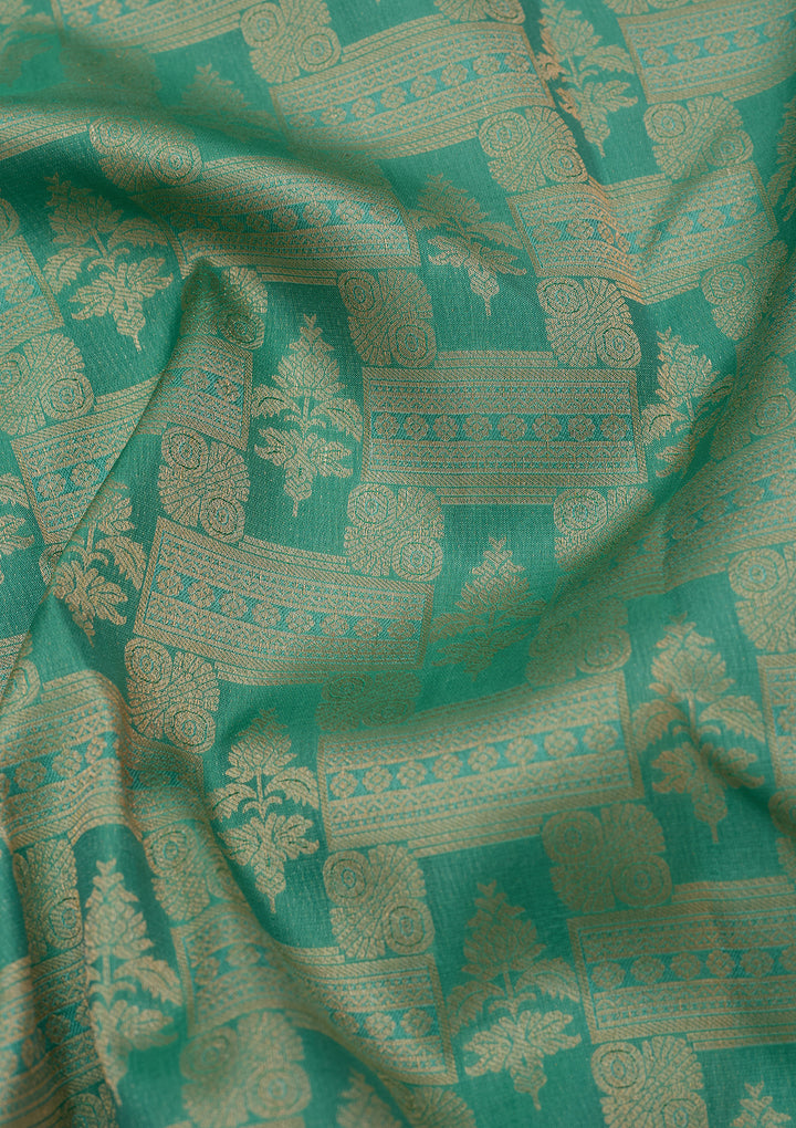Sea Green Kanjivaram Pure Silk Saree