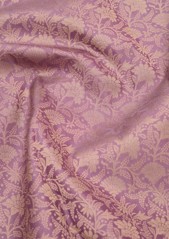 Lavender Kanjivaram Pure Silk Saree