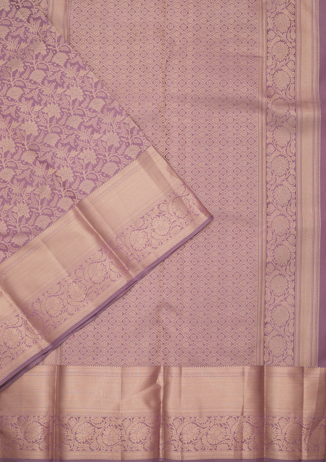 Lavender Kanjivaram Pure Silk Saree