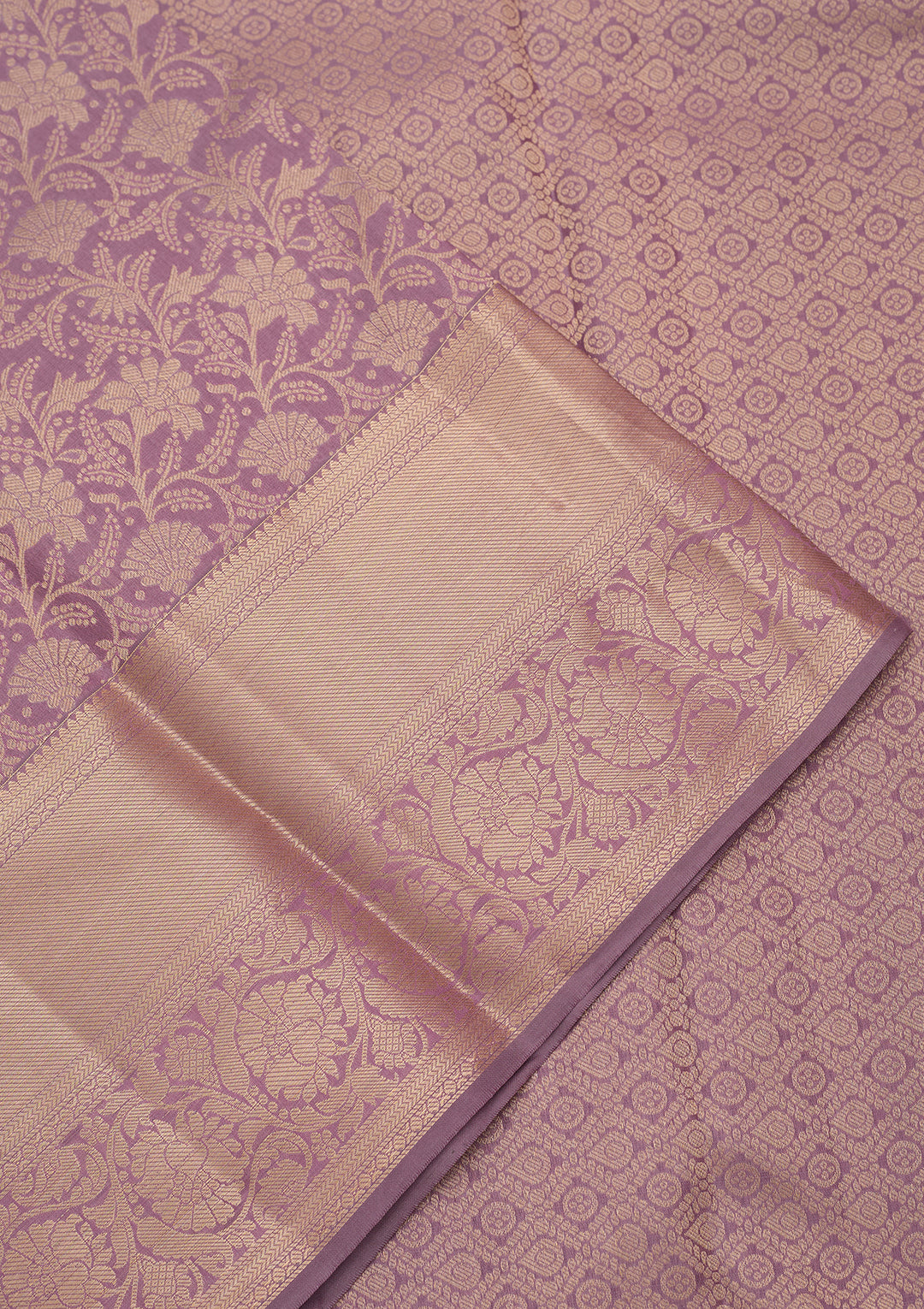 Lavender Kanjivaram Pure Silk Saree
