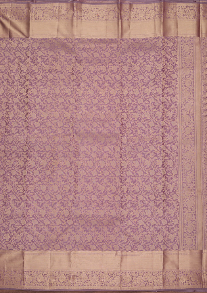 Lavender Kanjivaram Pure Silk Saree