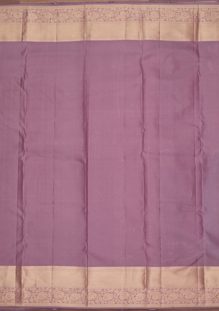 Lavender Kanjivaram Pure Silk Saree