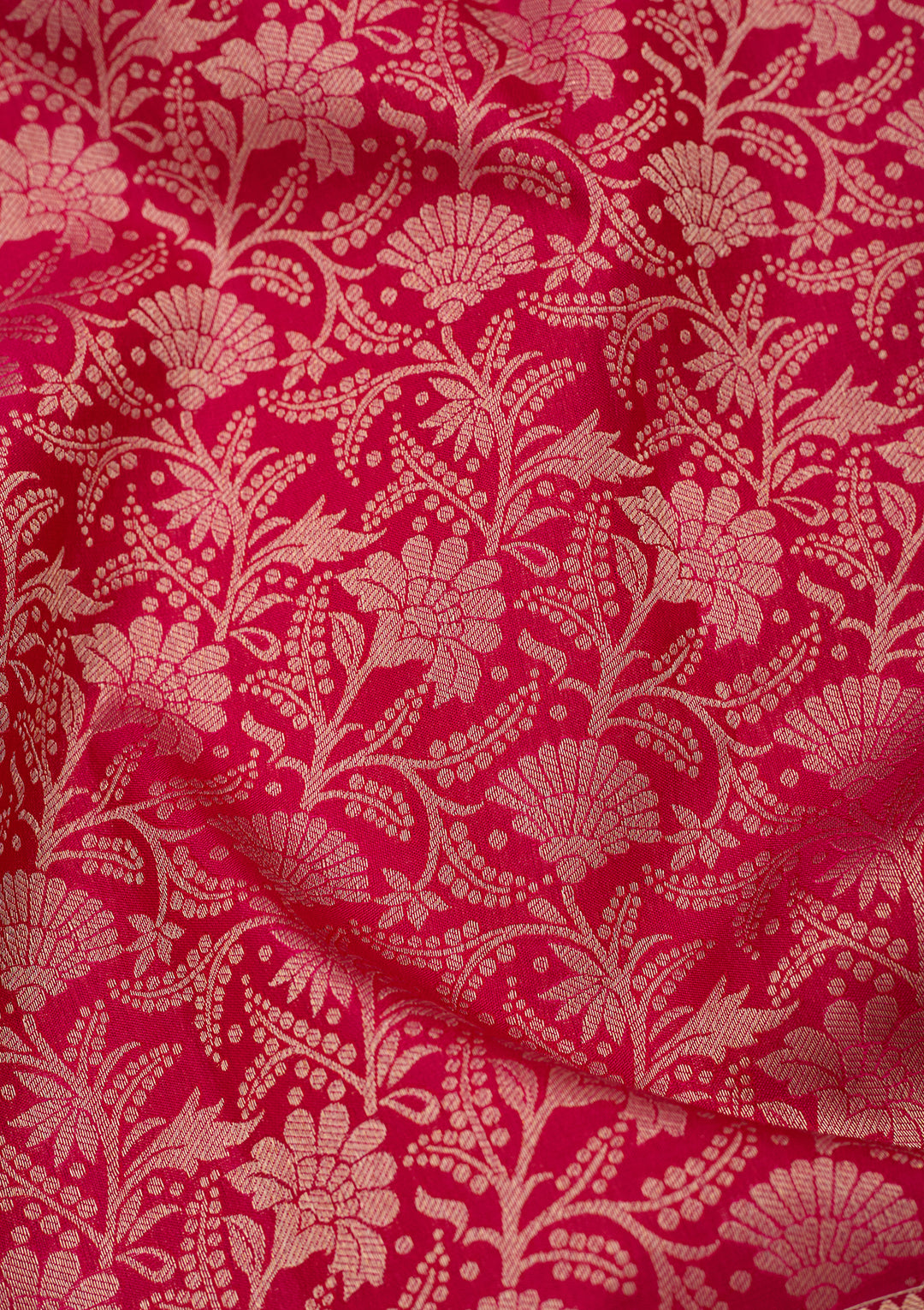 Rani Pink Silk Jaal Saree With Matching Blouse Piece