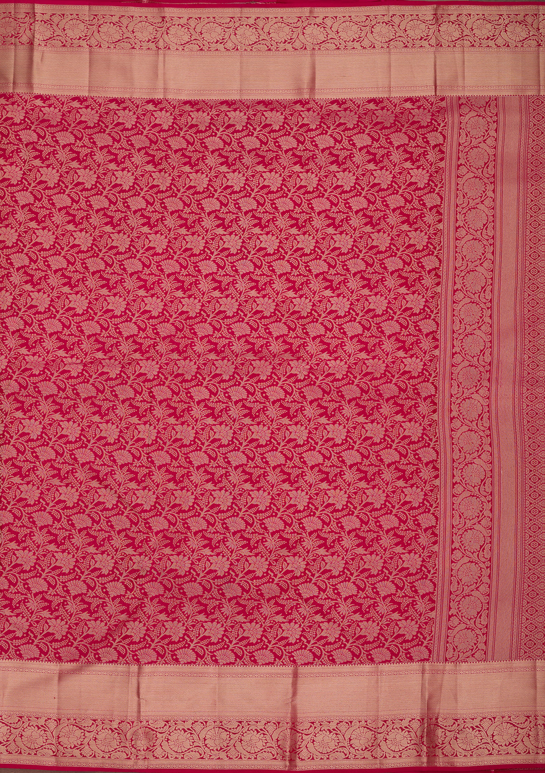 Rani Pink Silk Jaal Saree With Matching Blouse Piece