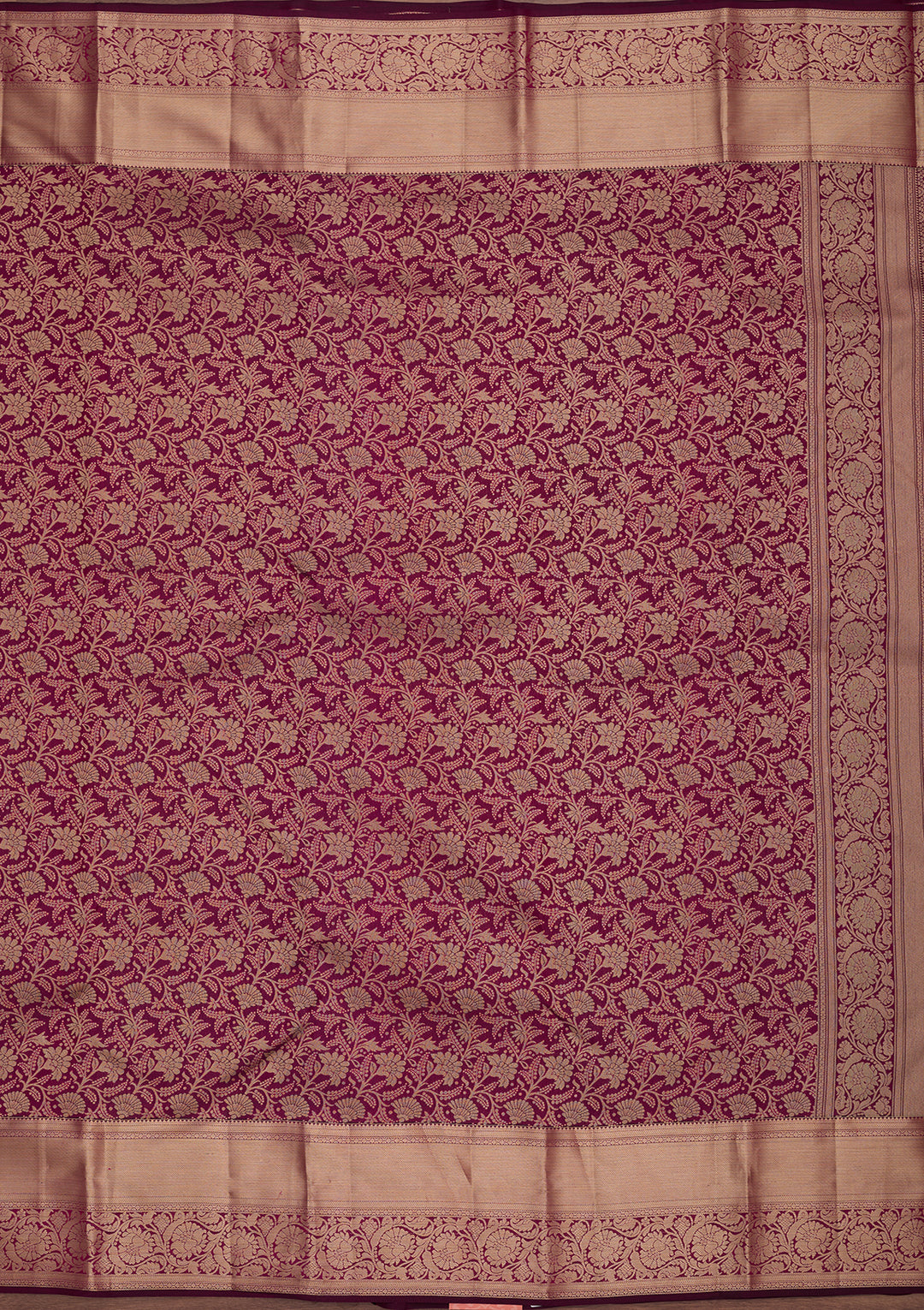 Wine Silk Jaal Saree With Matching Blouse Piece