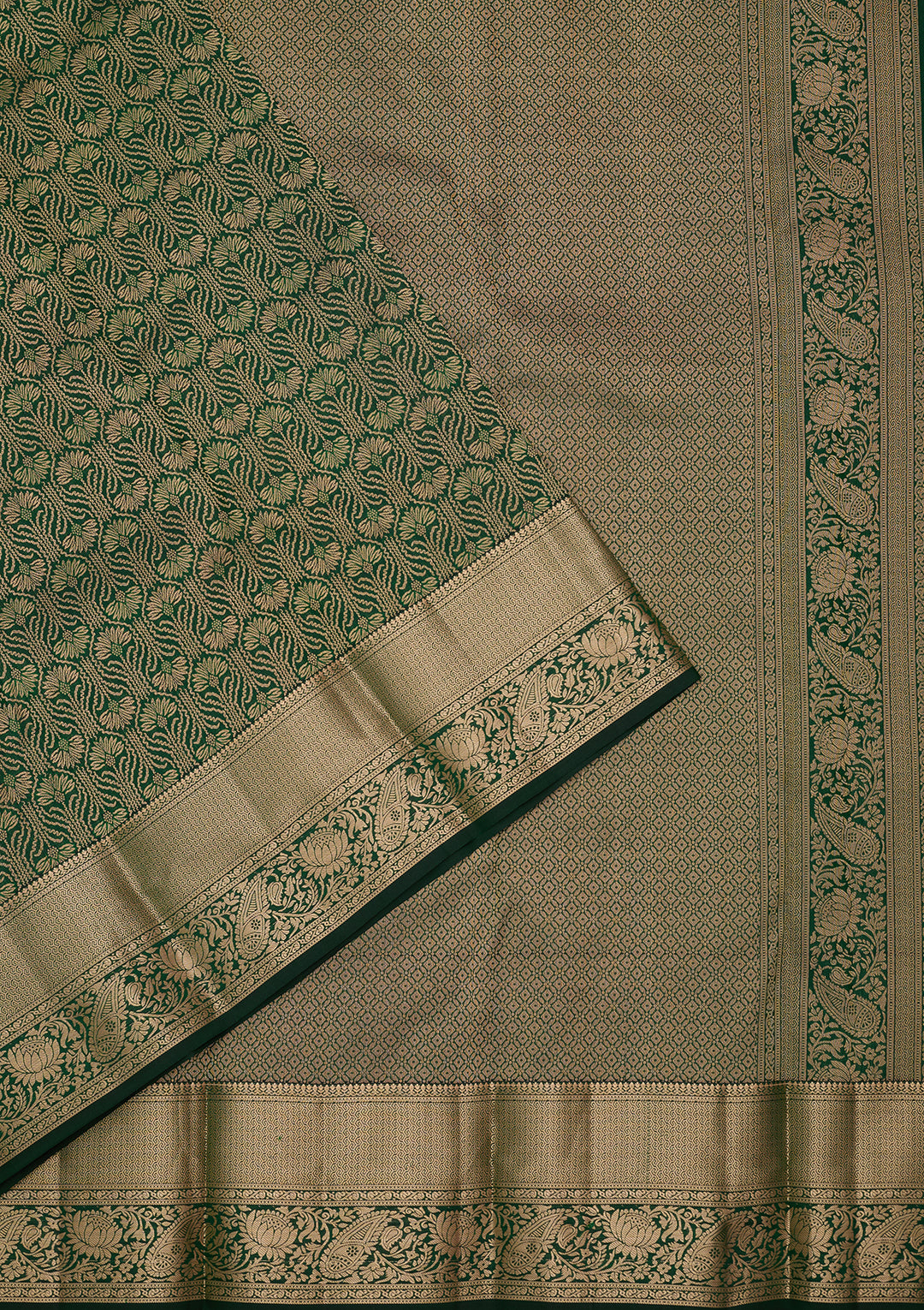 Bottle Green Kanjivaram Pure Silk Saree