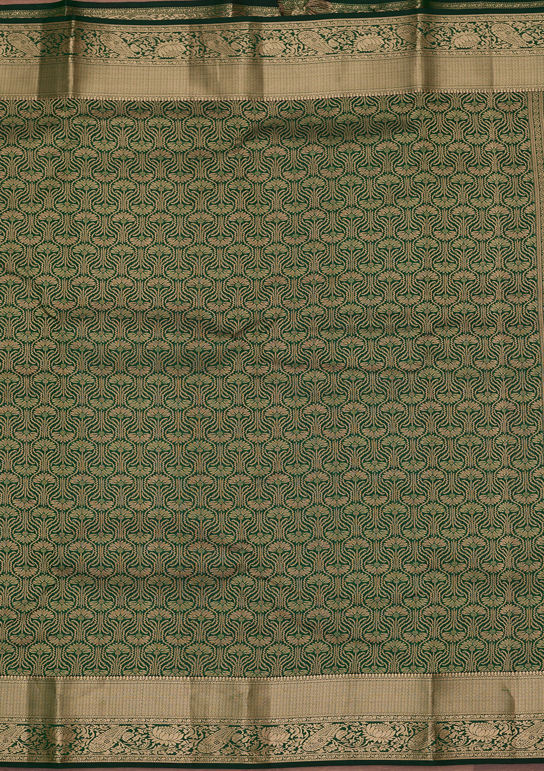 Bottle Green Kanjivaram Pure Silk Saree