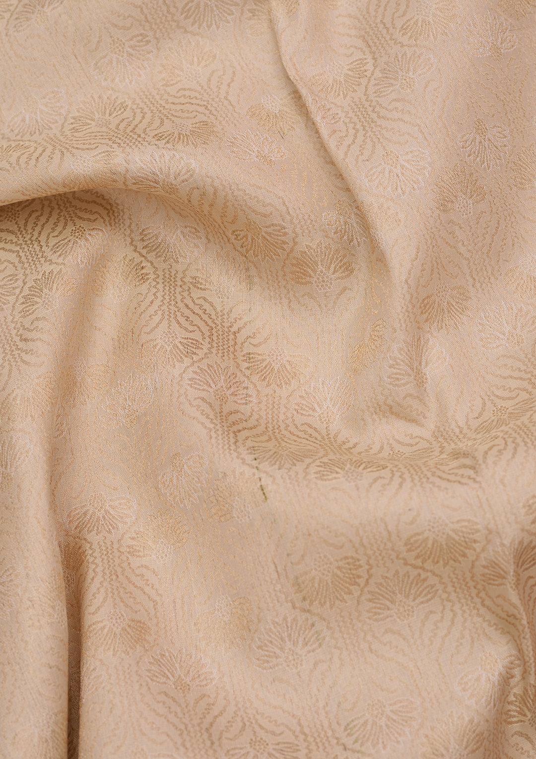 Cream Silk Jaal Saree With Matching Blouse Piece