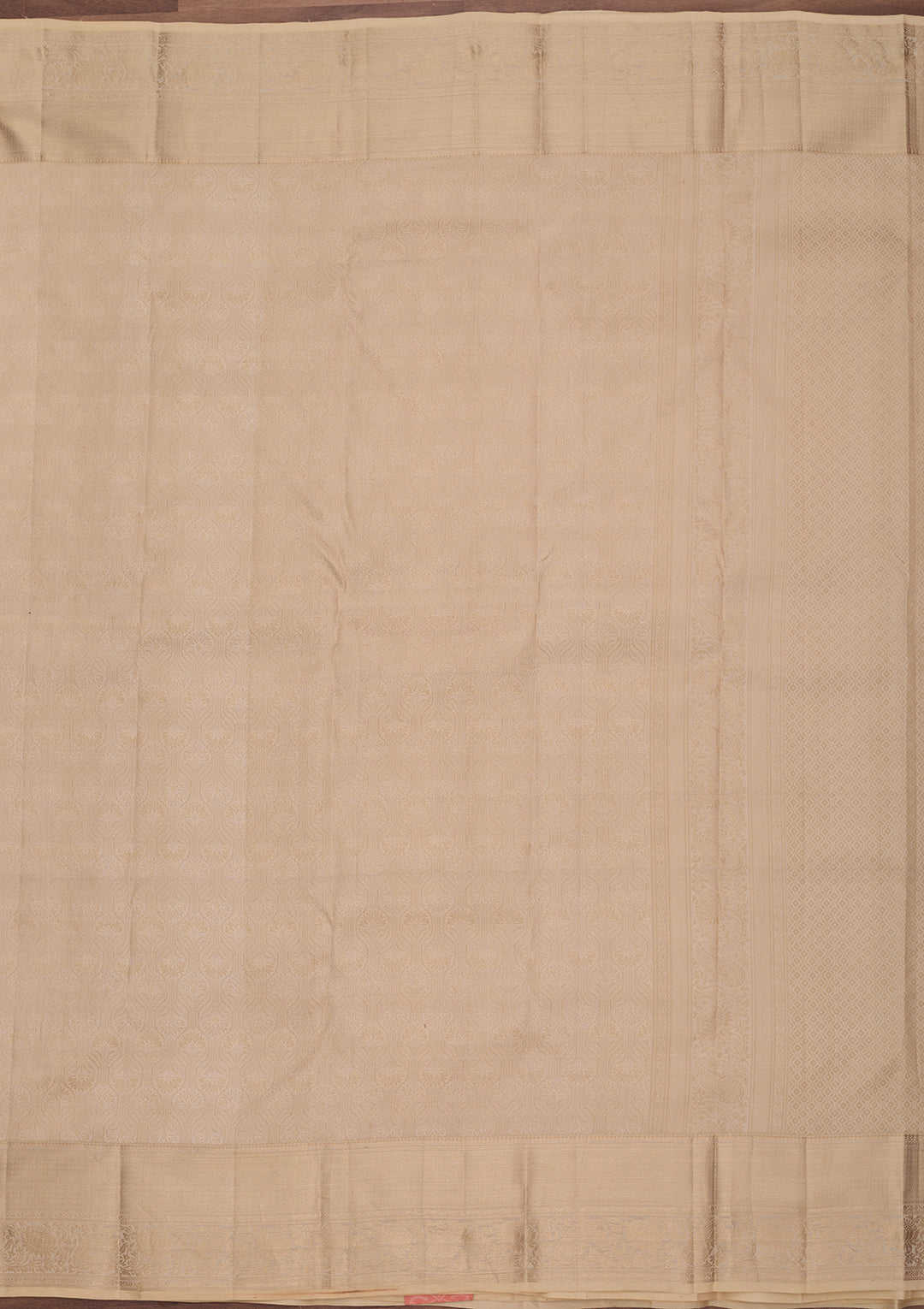 Cream Silk Jaal Saree With Matching Blouse Piece