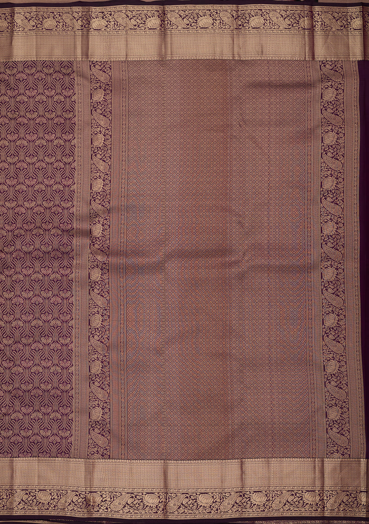 Purple Kanjivaram Pure Silk Saree
