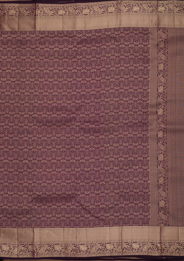 Purple Kanjivaram Pure Silk Saree