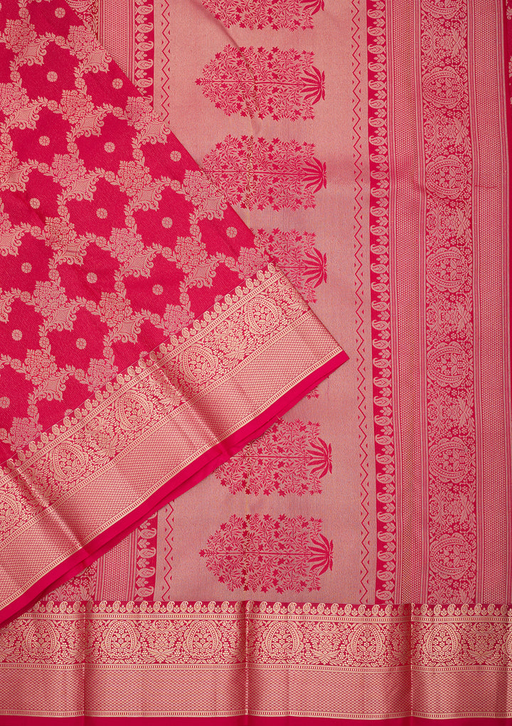 Rani Pink Kanjivaram Pure Silk Saree
