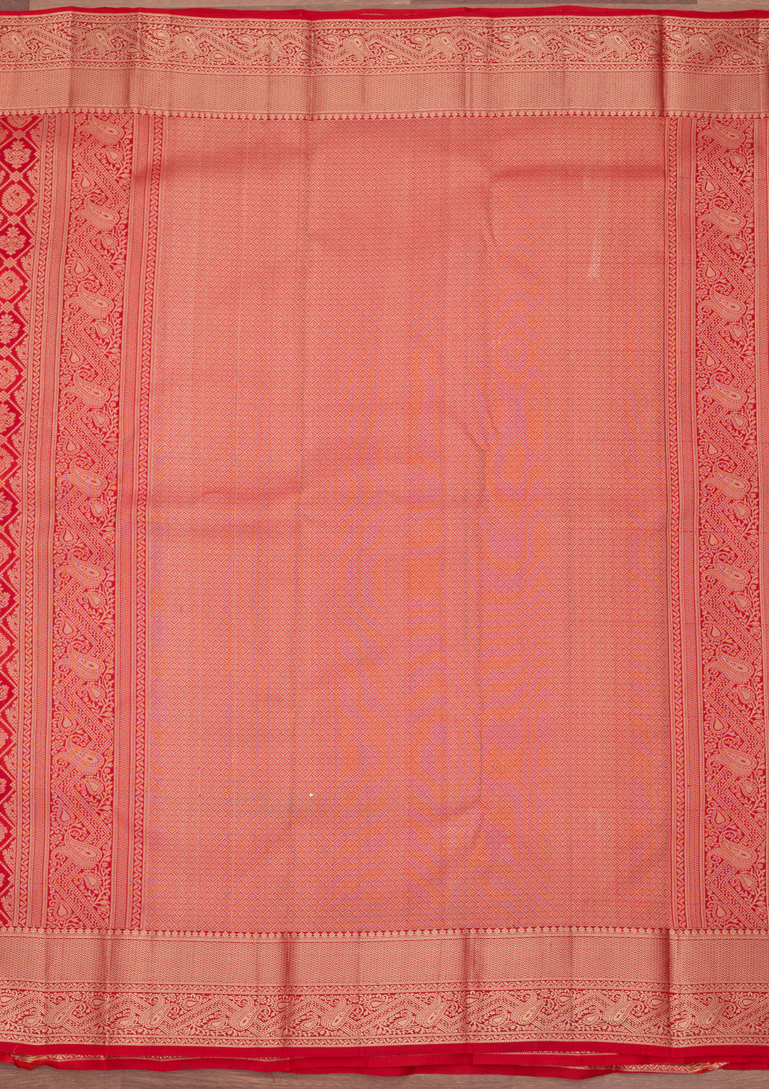 Orange Silk Checks Saree With Matching Blouse Piece
