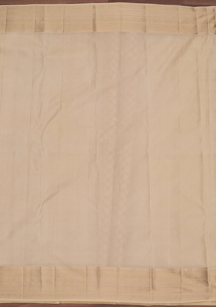 Cream Kanjivaram Pure Silk Saree