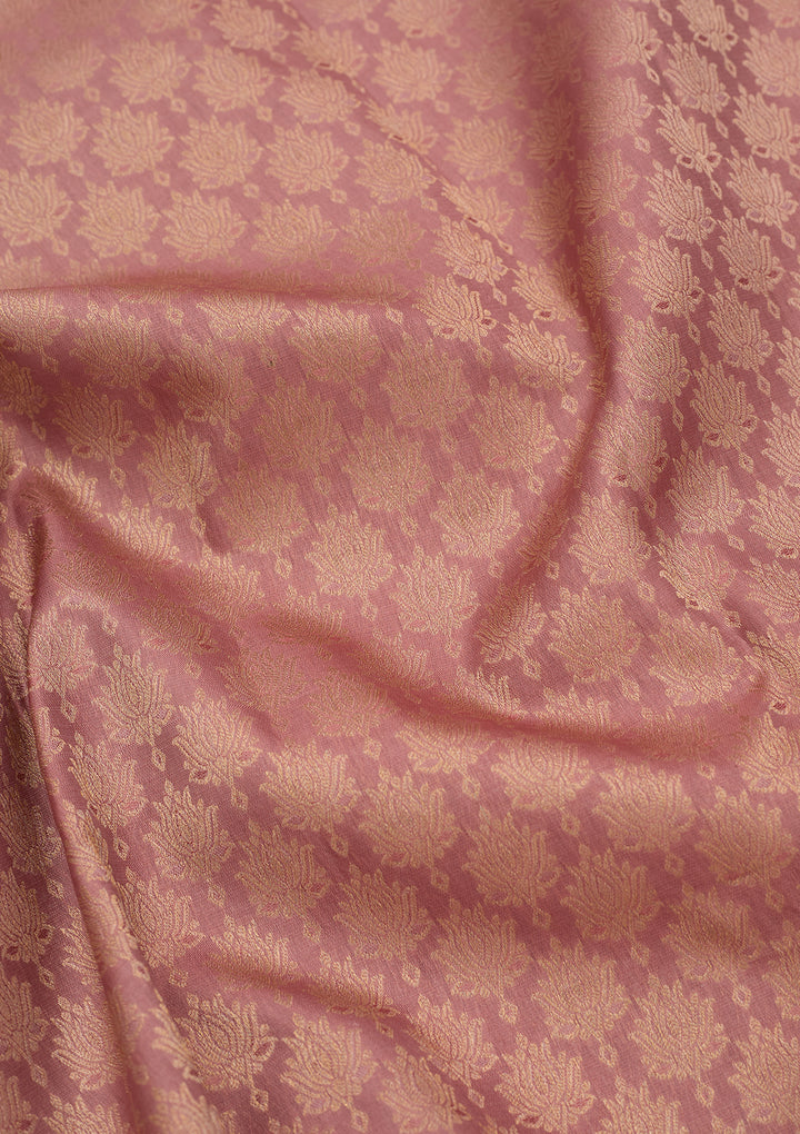 Mauve Silk Jaal Saree With Matching Blouse Piece