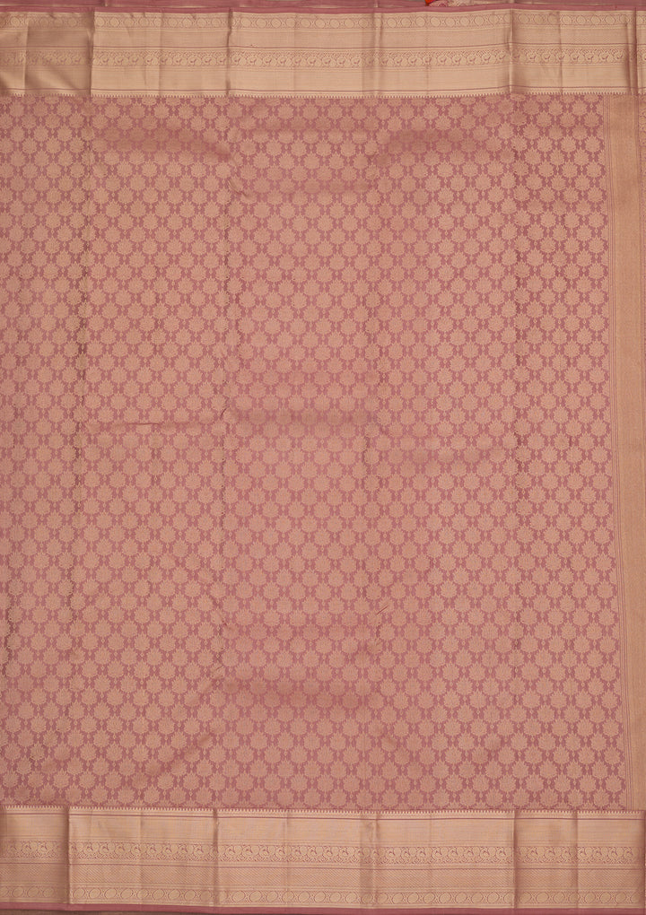 Mauve Silk Jaal Saree With Matching Blouse Piece