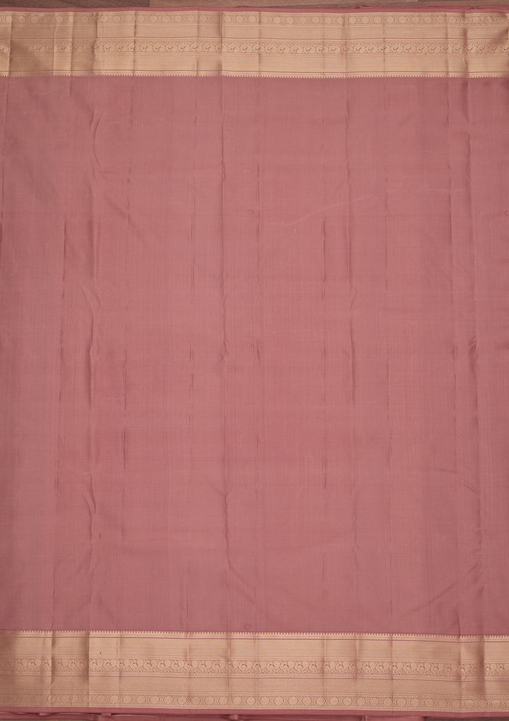 Mauve Silk Jaal Saree With Matching Blouse Piece