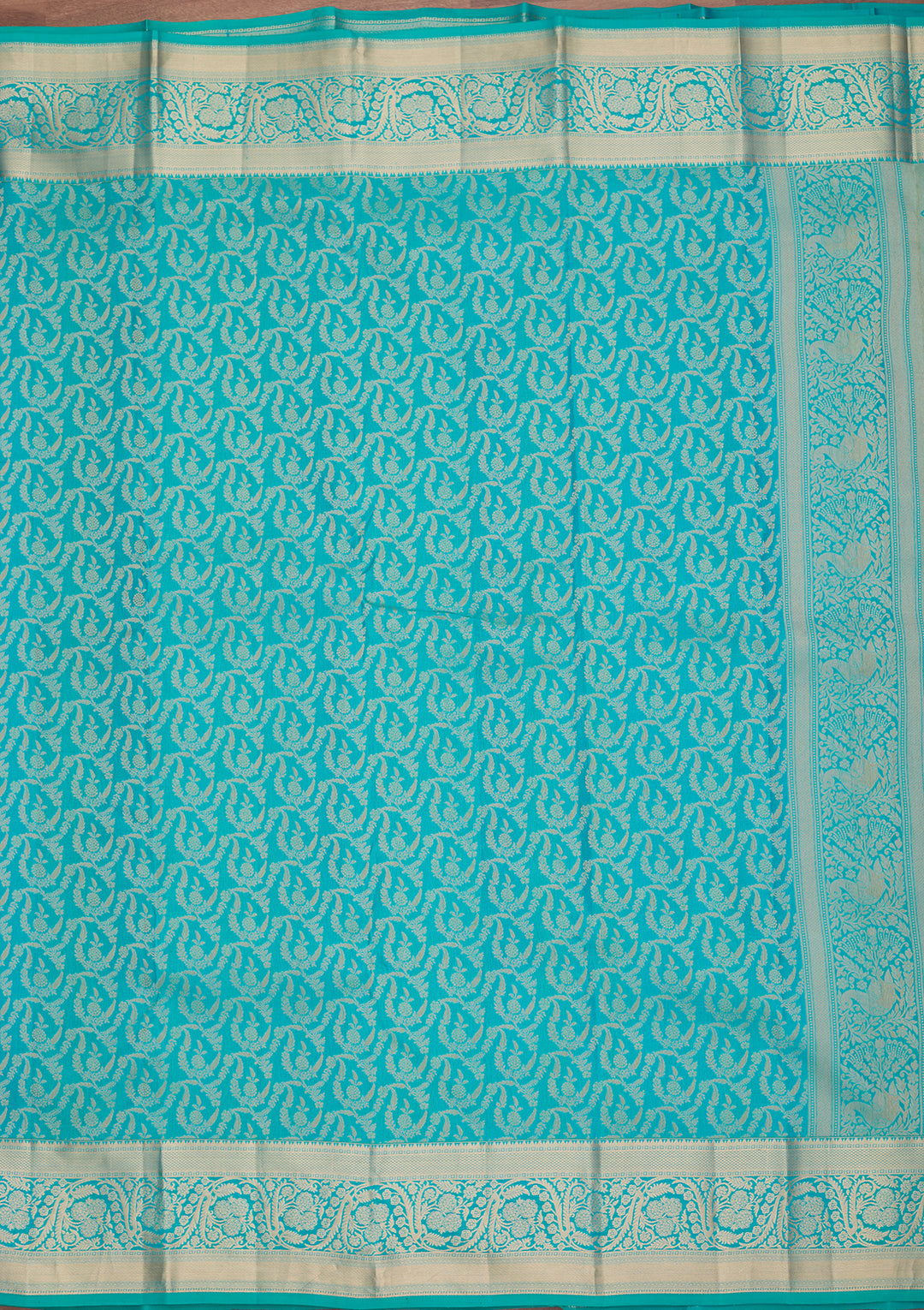Turquoise Blue Kanjivaram Pure Silk Saree