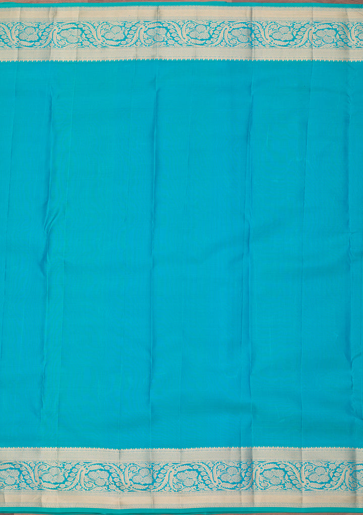 Turquoise Blue Kanjivaram Pure Silk Saree