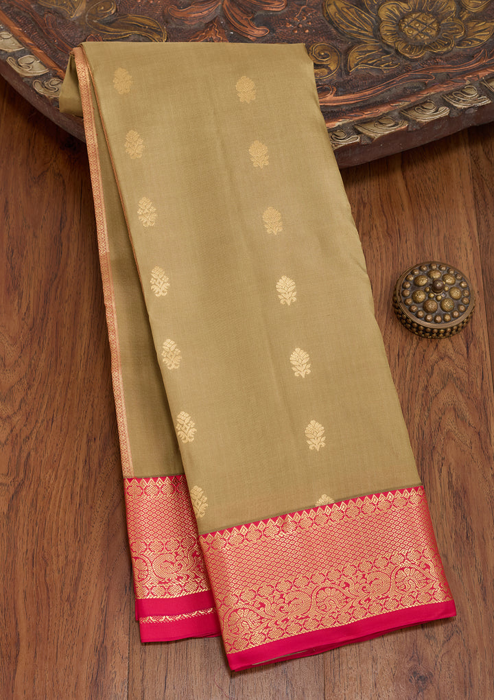 Mehendi Kanjivaram Pure Silk Saree