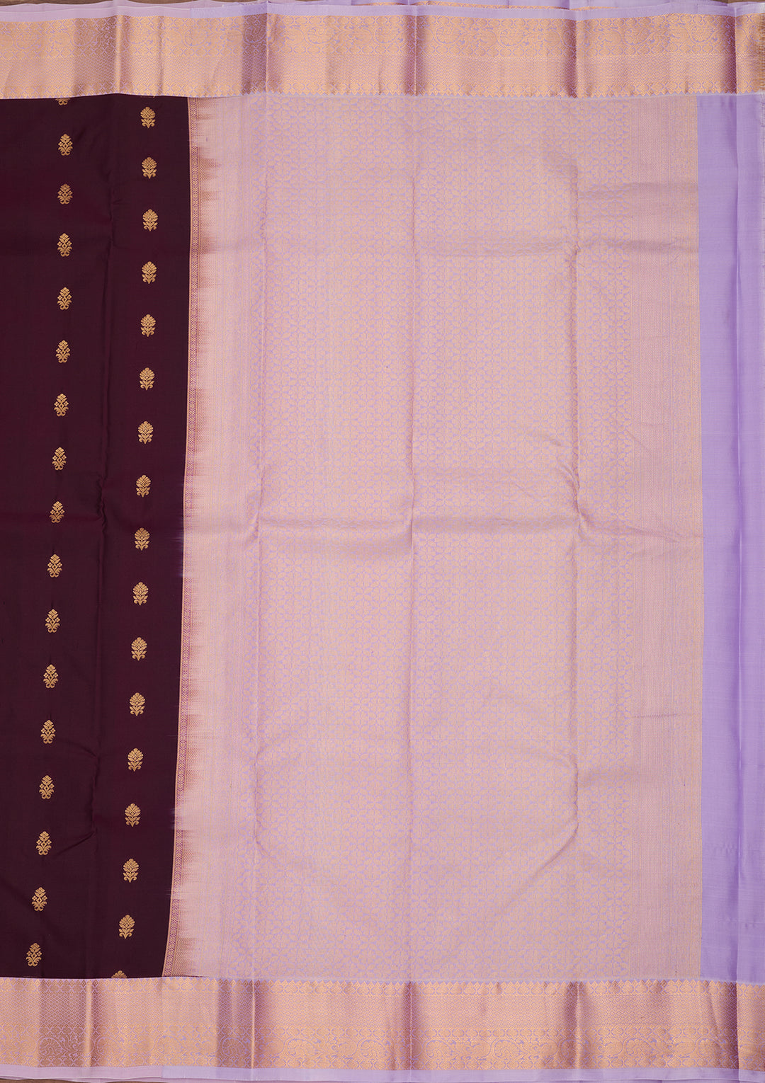 Wine Silk Buti Saree With Matching Blouse Piece