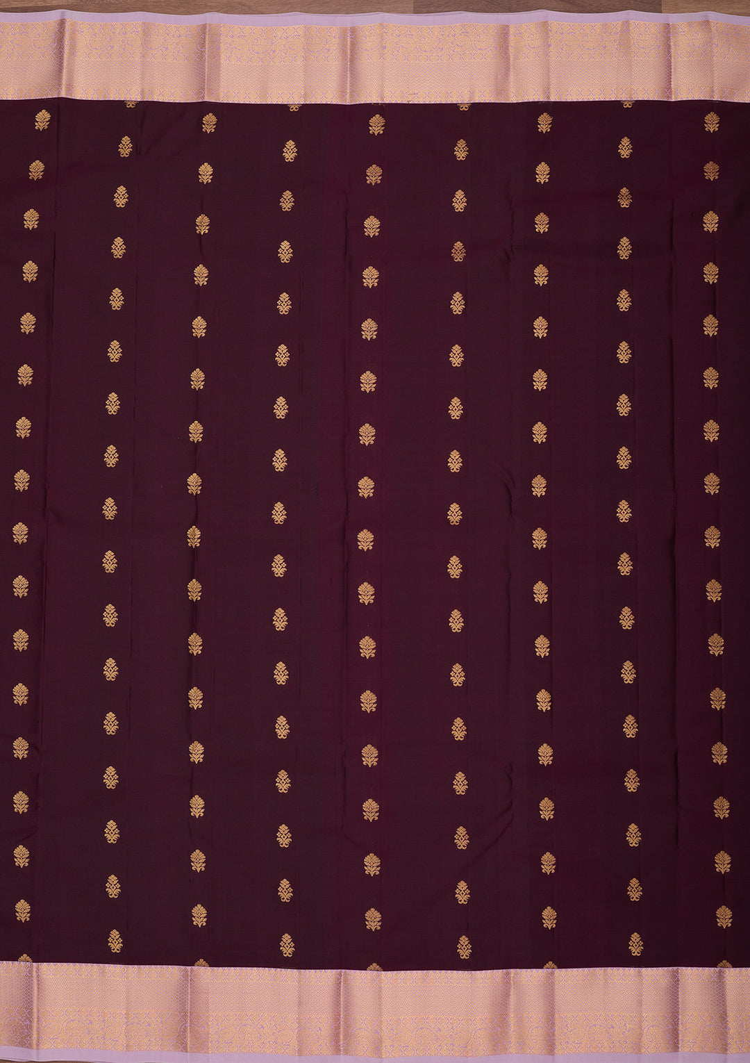 Wine Silk Buti Saree With Matching Blouse Piece