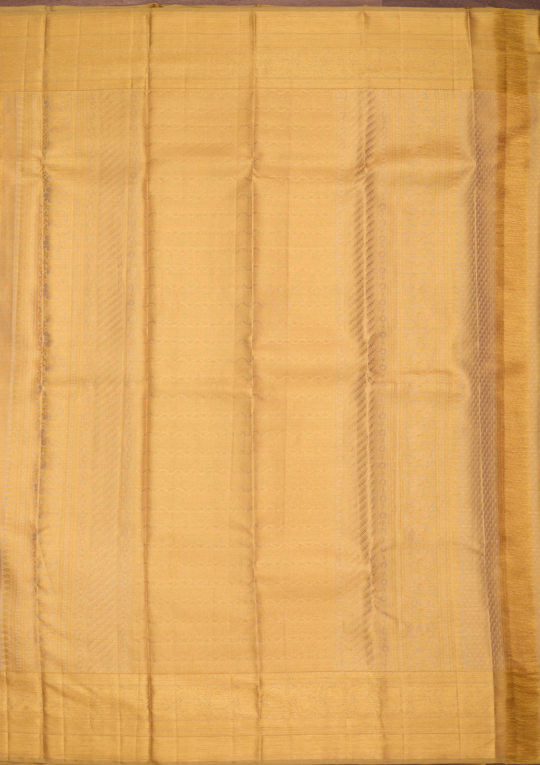 Gold Silk Jaal Saree With Matching Blouse Piece