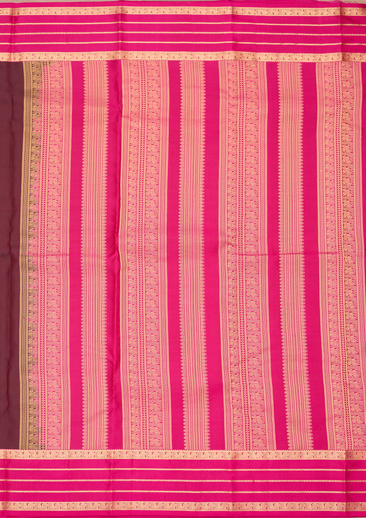 Brown Kanjivaram Pure Silk Saree