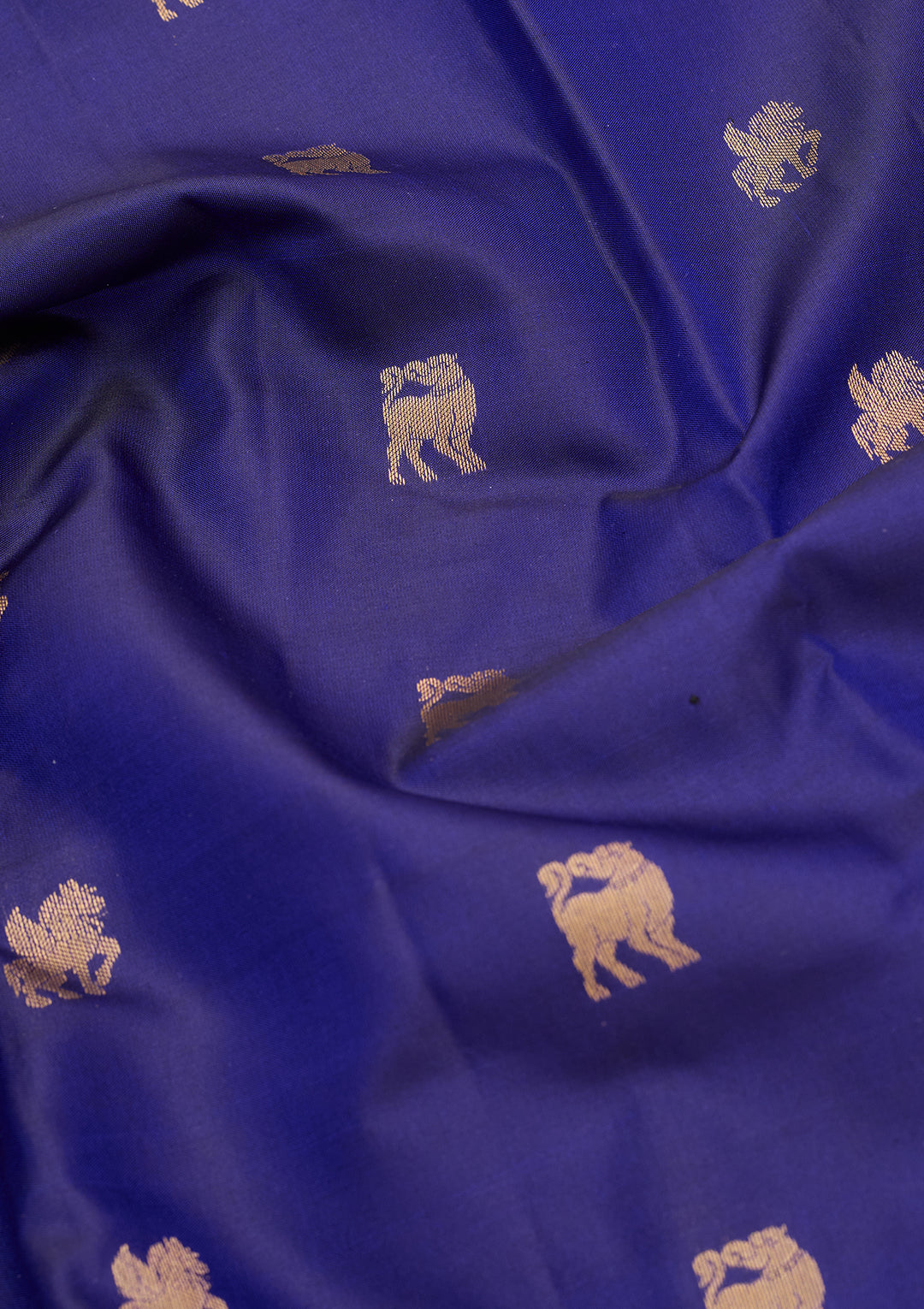 Royal Blue Silk Buti Saree With Matching Blouse Piece