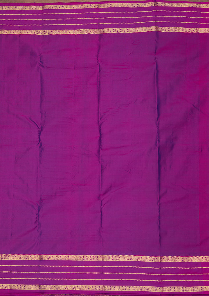 Royal Blue Silk Buti Saree With Matching Blouse Piece