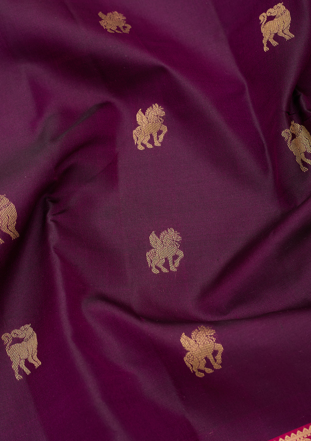 Wine Silk Buti Saree With Matching Blouse Piece