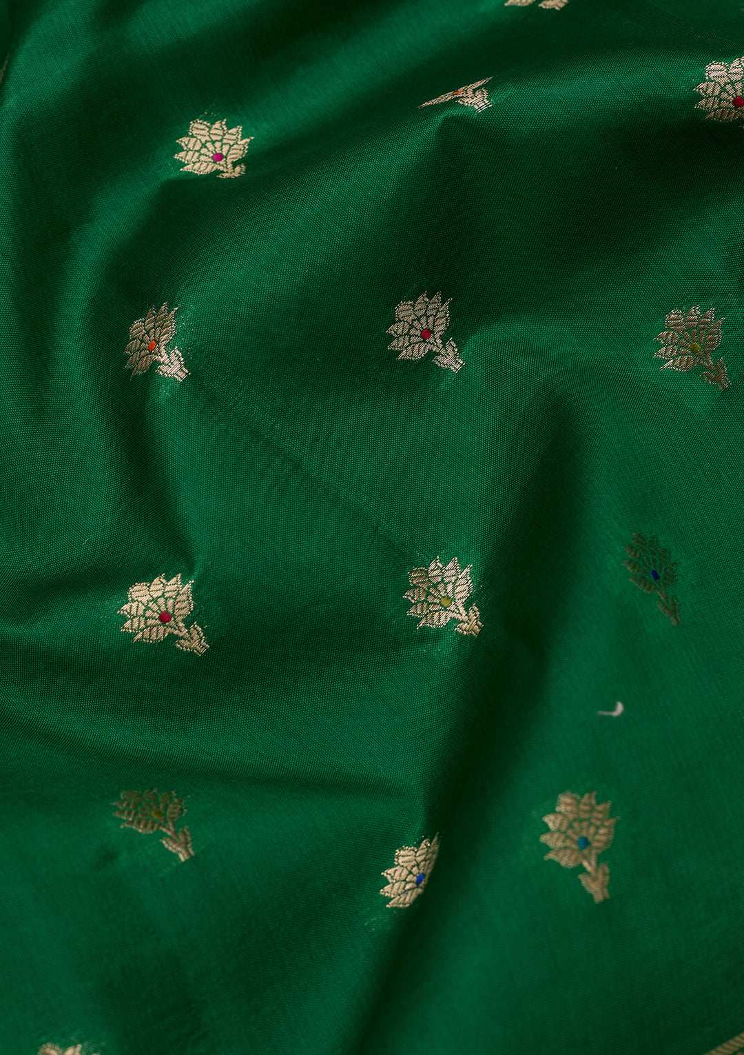 Rama Green Banarasi Pure Silk Saree