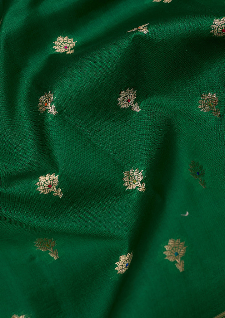 Rama Green Banarasi Pure Silk Saree