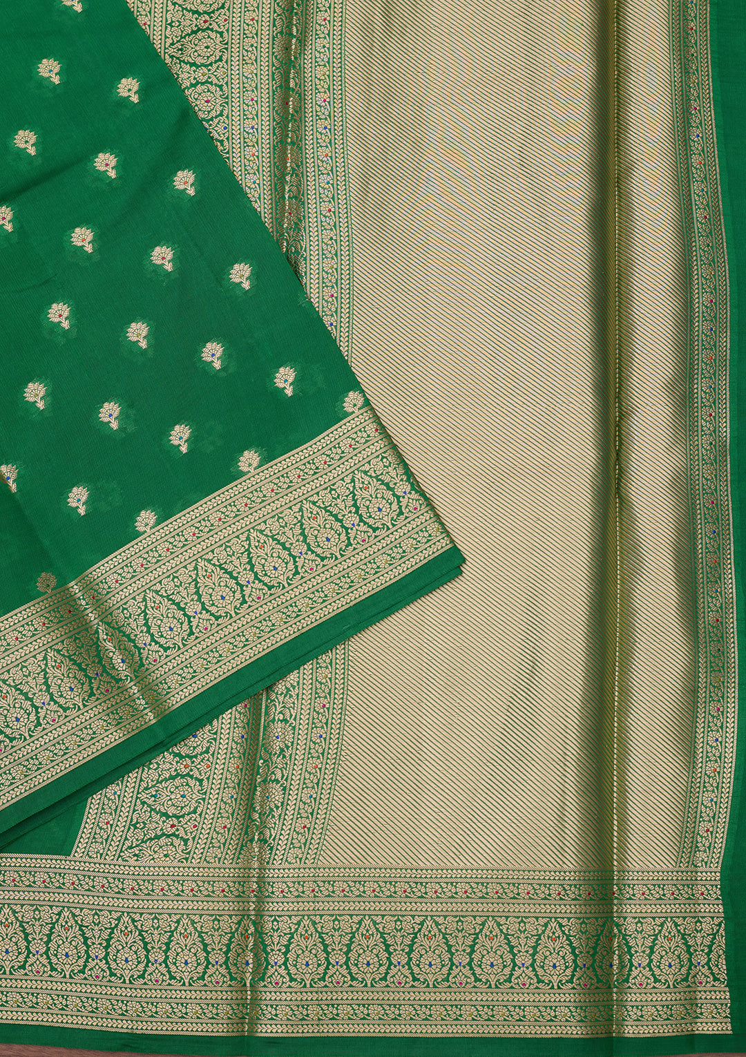 Rama Green Banarasi Pure Silk Saree