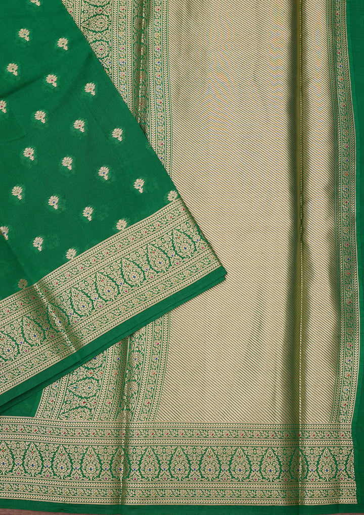 Rama Green Banarasi Pure Silk Saree