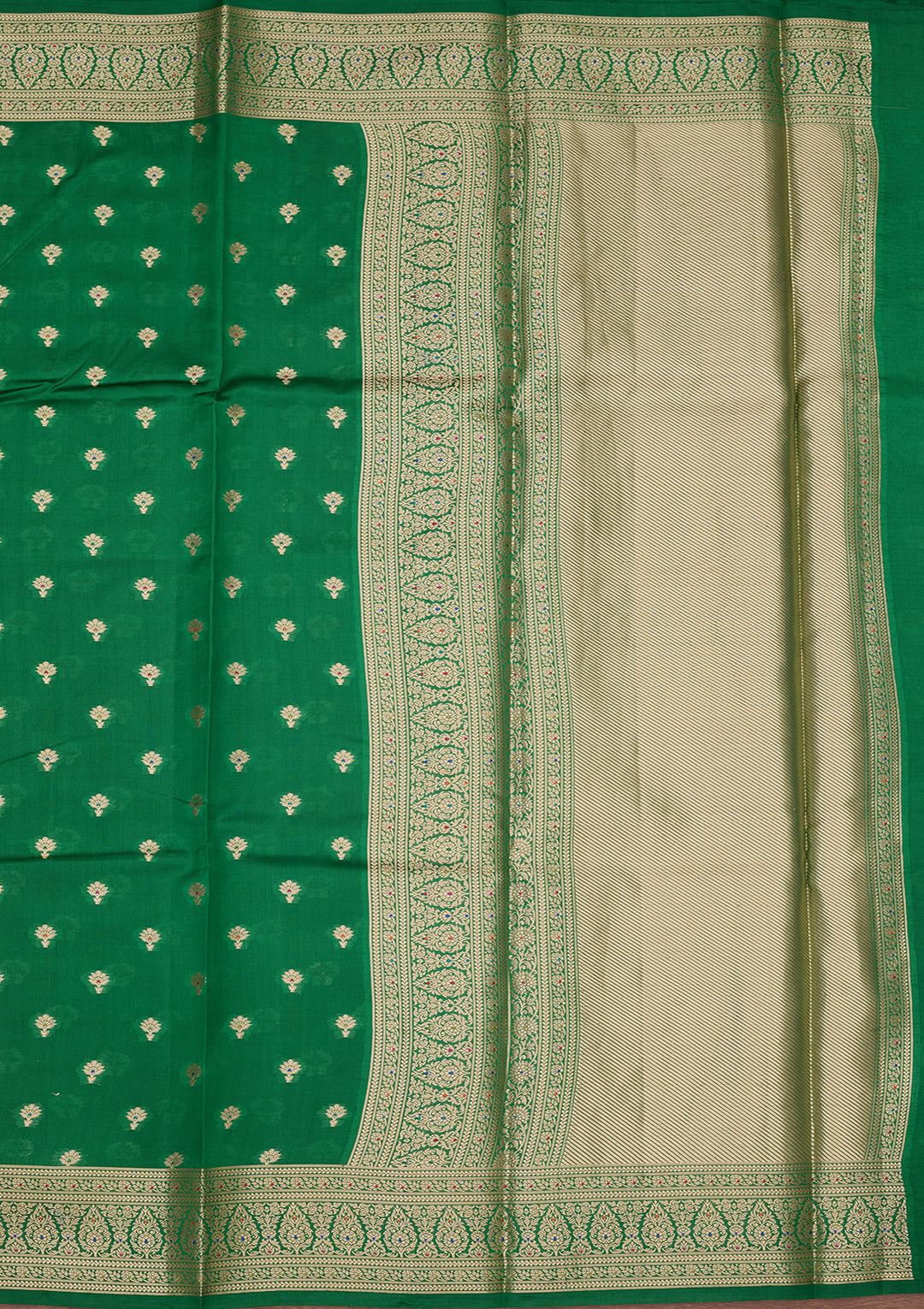 Rama Green Banarasi Pure Silk Saree