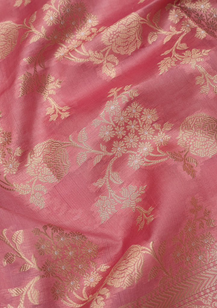 Baby Pink Banarasi Pure Silk Saree