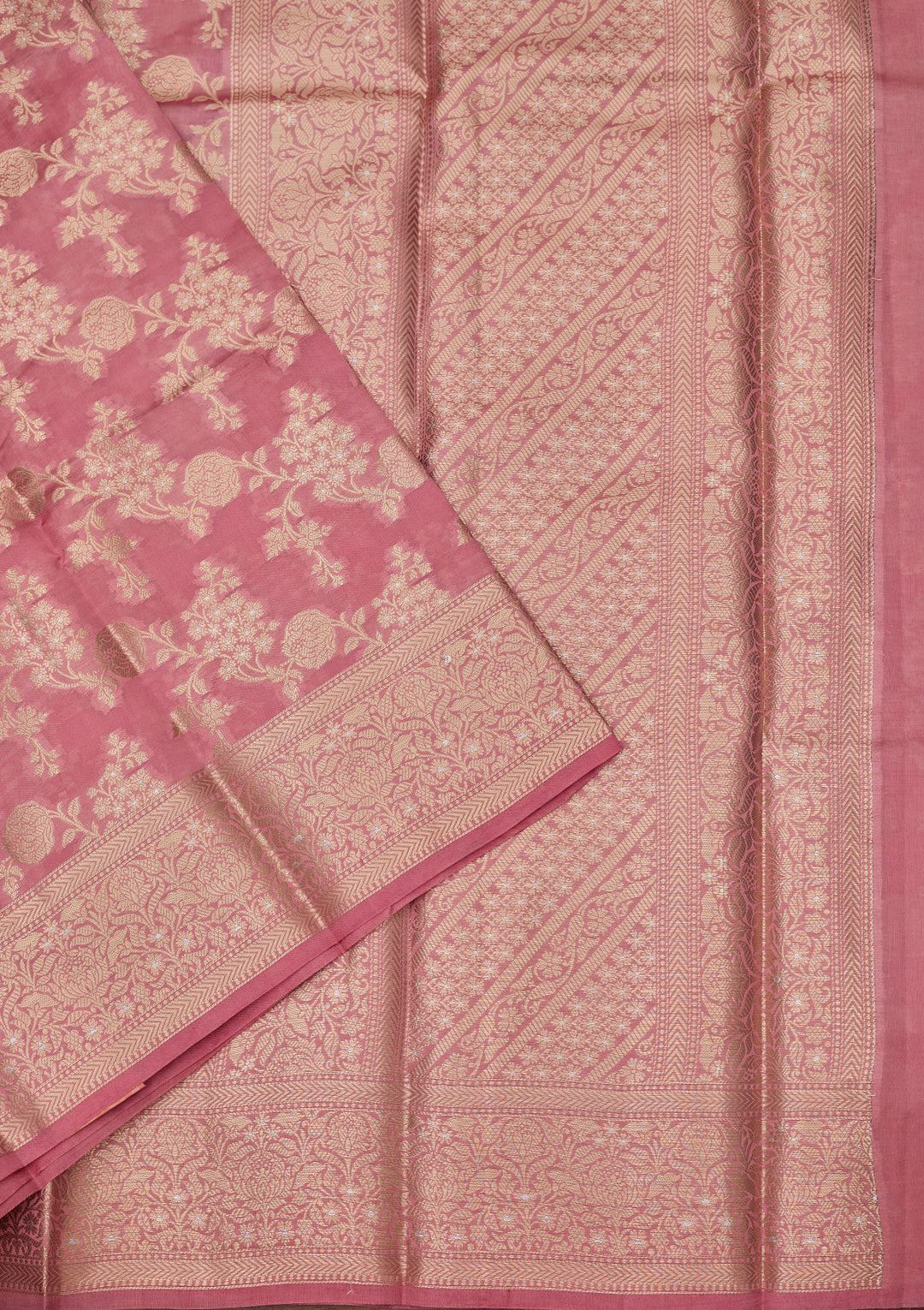Baby Pink Banarasi Pure Silk Saree