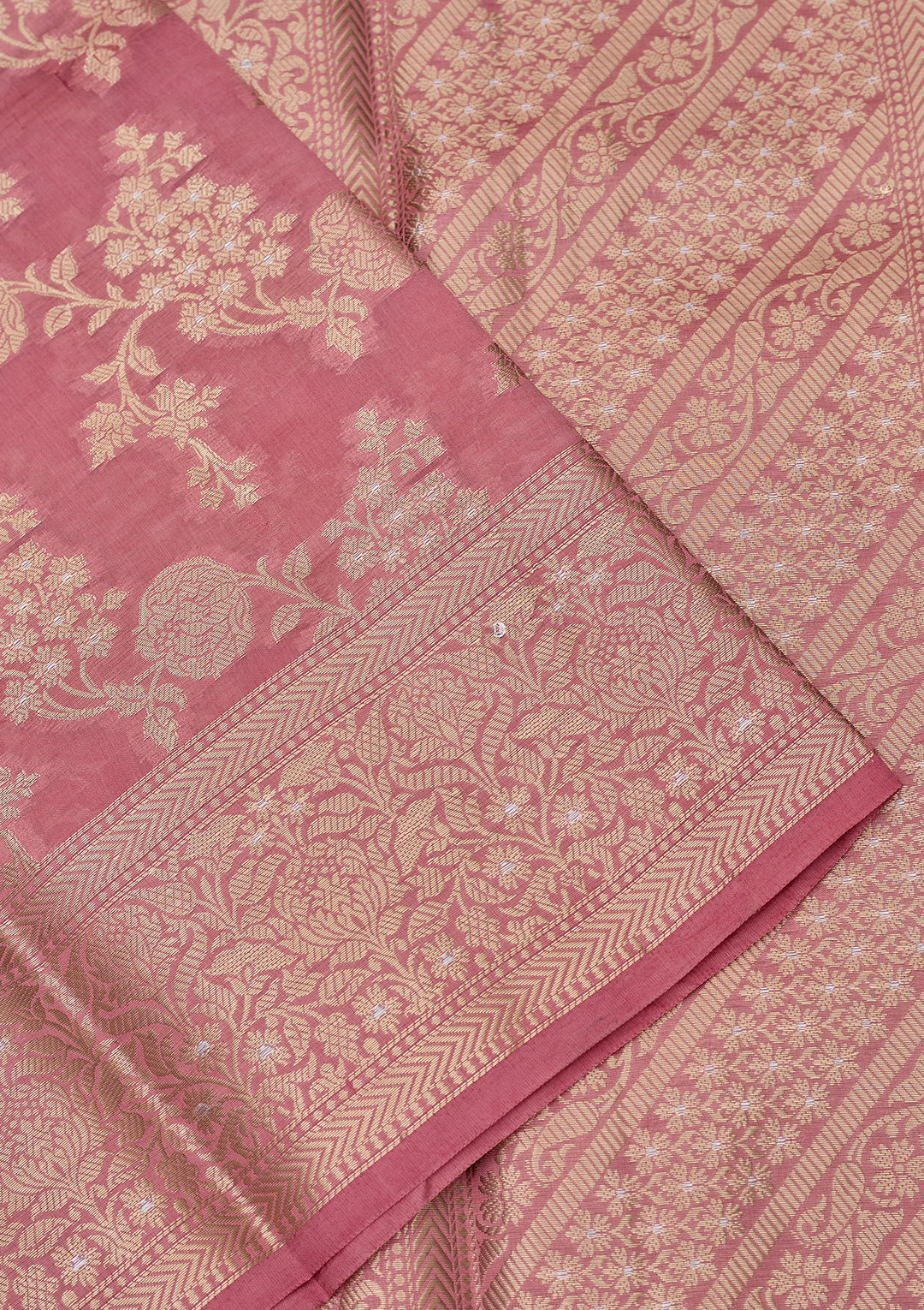 Baby Pink Banarasi Pure Silk Saree