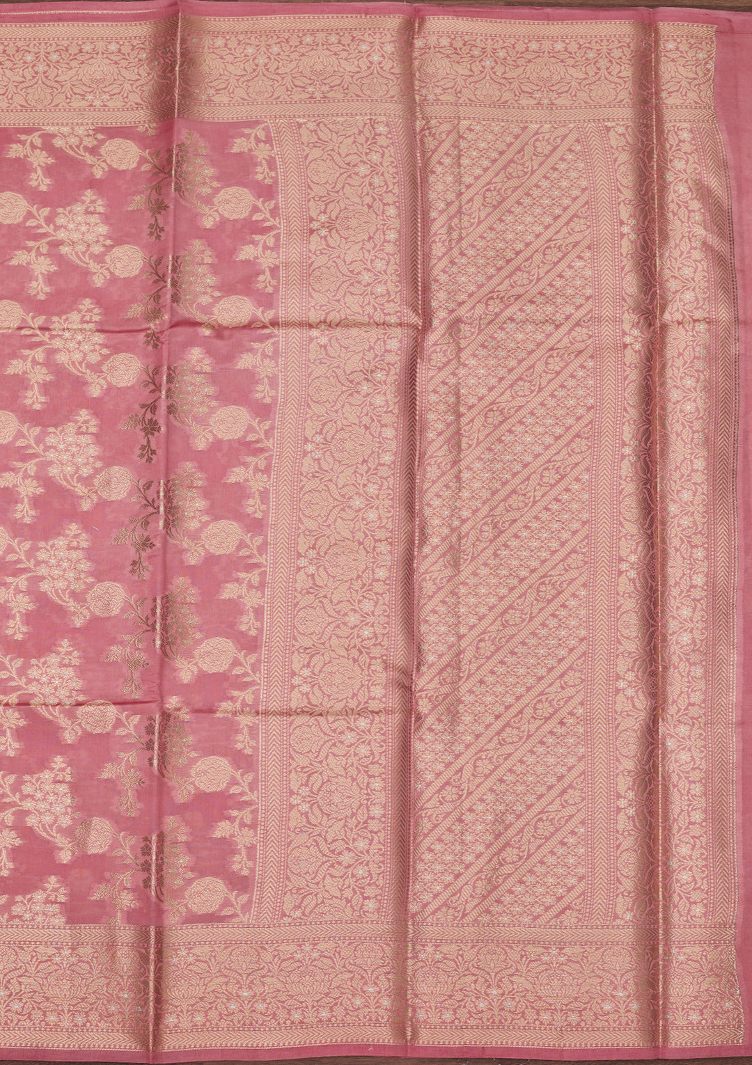 Baby Pink Banarasi Pure Silk Saree