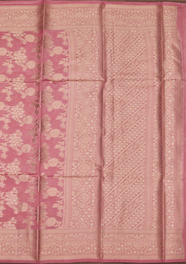 Baby Pink Banarasi Pure Silk Saree